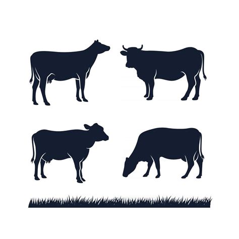 Black Angus Cow Silhouette Vector Illustration 2506661 Vector Art At