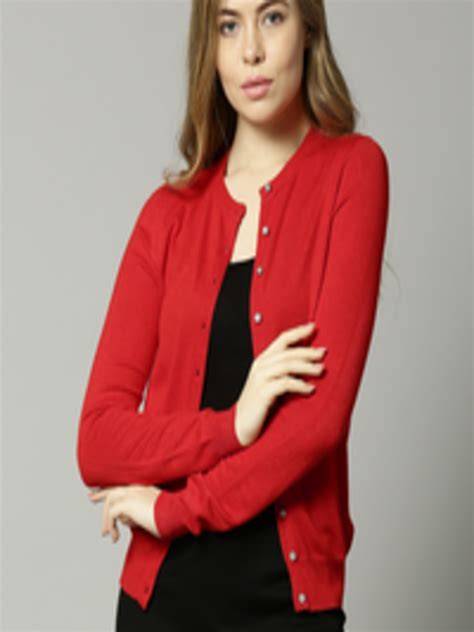 Buy Marks And Spencer Women Red Solid Cardigan Sweaters For Women