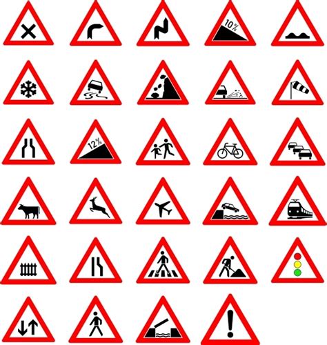 Traffic Street Road Signs Clip Art Free Vector In Open Office Drawing