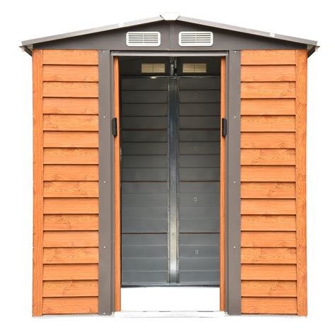 Outsunny 6x5ft Garden Shed Wood Effect Tool Storage House Sliding Door