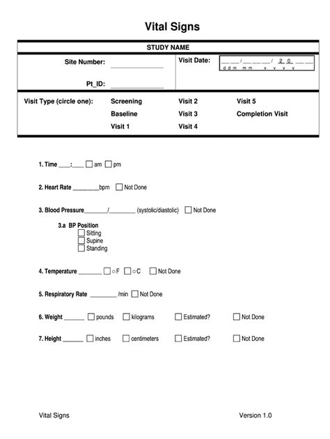 Printable form in pdf format to keep track of vital signs and other health information. Vital Signs Forms To Print 2020 - Fill and Sign Printable ...