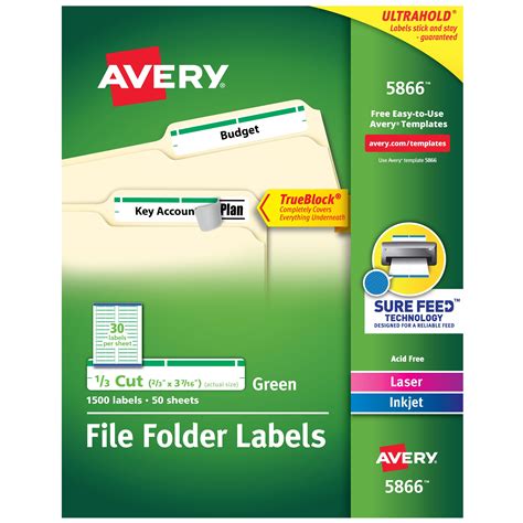 Avery Folder Labels Template