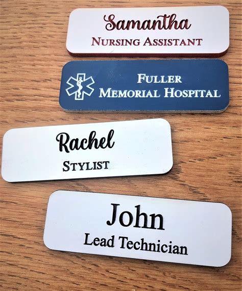 1x3 Personalized Name Tag Employee Badge Staff Id Etsy