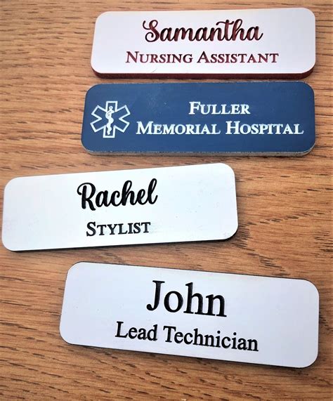 1x3 Personalized Name Tag Employee Badge Staff ID Etsy