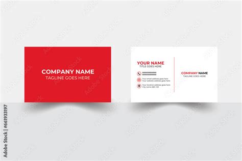 Simple And Clean Red And White Business Card Template A Clean And
