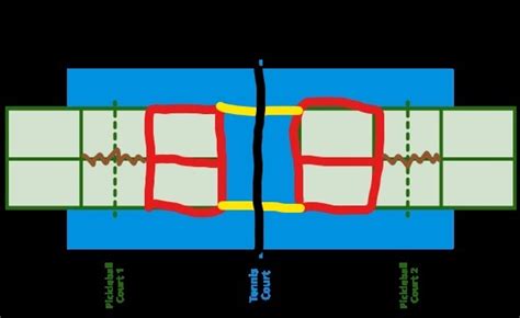 Pickleball Lines On The Jgms Tennis Courts In Bedford Ma