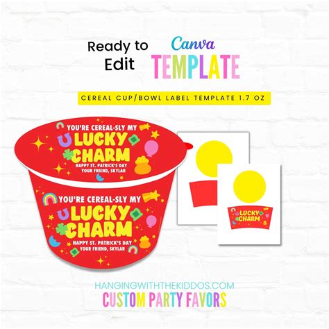 Cereal Cupbowl Label Template Hanging With The Kiddos