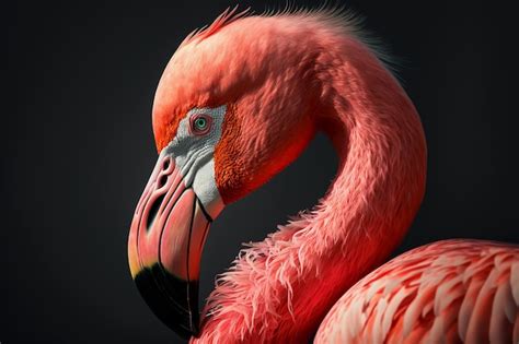 Premium Photo Pink Flamingo Close Up Portrait