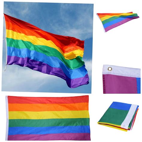 Wholesale 3x5 Polyester Peace Flaglgbt Lesbian Rainbow Gay Pride Flag