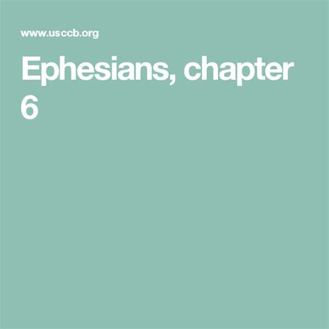 Ephesians Chapter 6 Chapter 16 Ephesians Chapter
