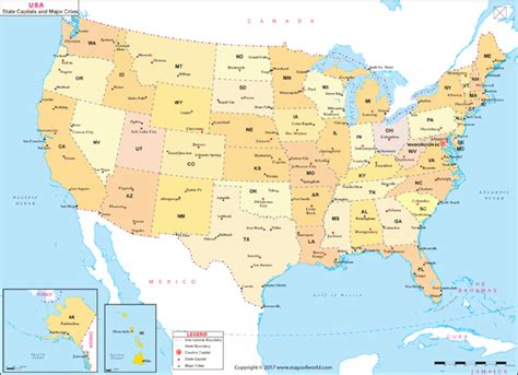 Us Map With Major Cities United States Map Major Cities Names Usa Map