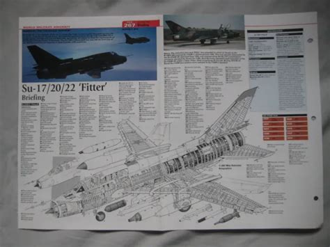 Cutaway Key Drawing Of The Sukhoi Su Fitter Eur Picclick It