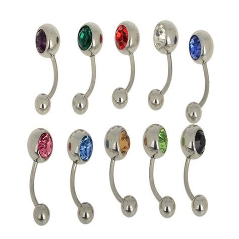 10pcslot Women Men 316l Surgical Stainless Steel Belly Button Rings