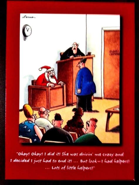 Classic The Far Side Funny Holiday Christmas Card By Gary Larson Santa On Trail Ebay The Far