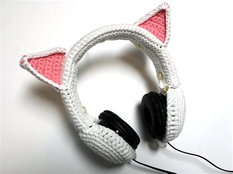 Instructions Only Crochet Your Own Cat Ears Headphones Cover Etsy