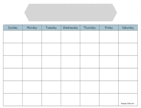 Simple Blank Calendar To Print For Free Keeping Life Sane