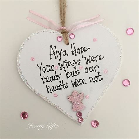 Personalised Bereavement Angel Plaque Your Wings Were Ready But My