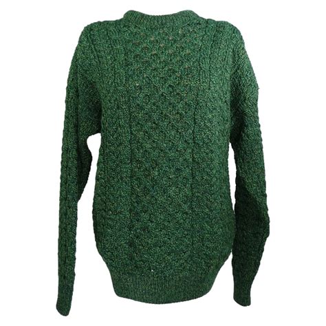 100 Merino Wool Aran Sweater Green Irish Jewelry Irish Store