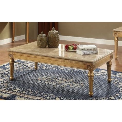 Rectangular Wood And Marble Coffee Table Gold On Sale Overstock