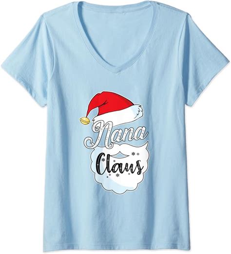Womens Nana Claus Santa Christmas Funny Nana T For Mom