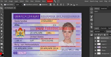 Netherlands Id Card Psd Template Free Download Fakedocshop