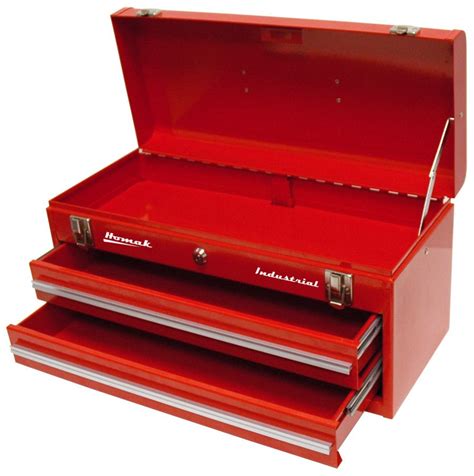 Homak 20in 2 Drawer Friction Toolbox Red