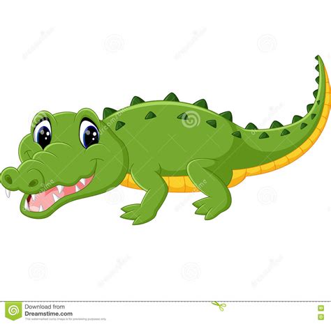 Cute Baby Crocodile Cartoon Vector Illustration
