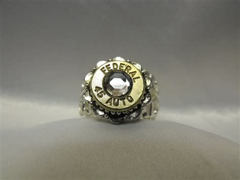 Bullet Ring 45 Caliber Sparkling Clear Crystal By Agothshop