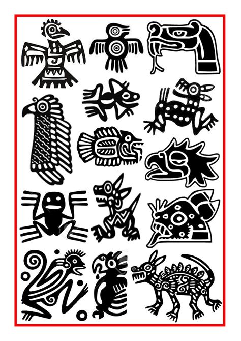Aztec And Mayan Symbols Aztec Symbols Mayan Art Aztec Art