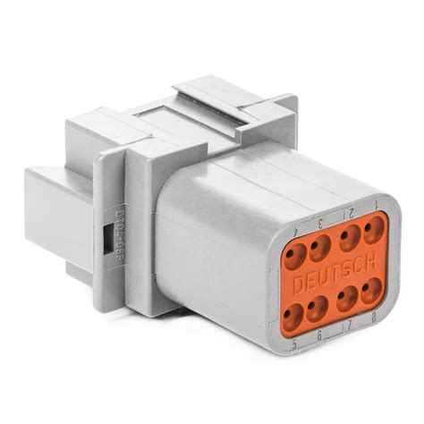 Dt04 08pa Dt Series 8 Pin Receptacle A Key In Line Gray