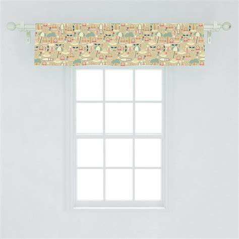 Beach Window Valance Summer Vacation On An Exotic Island Pattern With