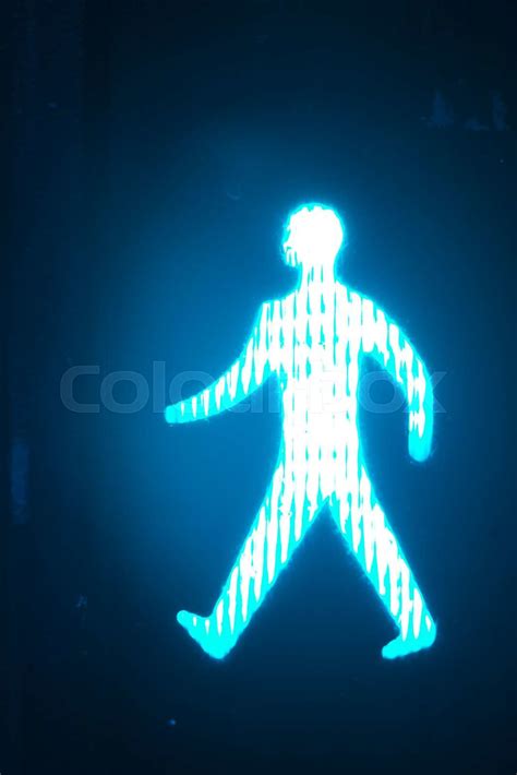 Green Man Go Pedestrian Traffic Light Stock Image Colourbox