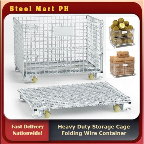 Storage Cage Foldable Wire Mesh Container Heavy Duty Hot Dipped