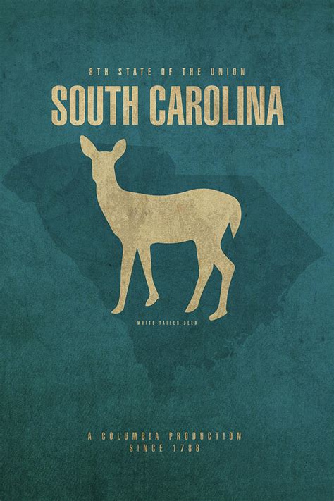 South Carolina State Facts Minimalist Movie Poster Art Mixed Media By