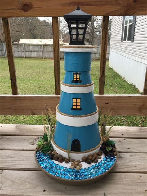 Lighthouse Clay Pot Lighthouse Lighthouse Crafts Clay Pot Projects