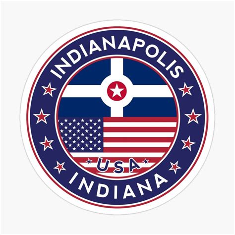 Indianapolis Indiana Design With Flag Of Indianapolis Sticker By Alma