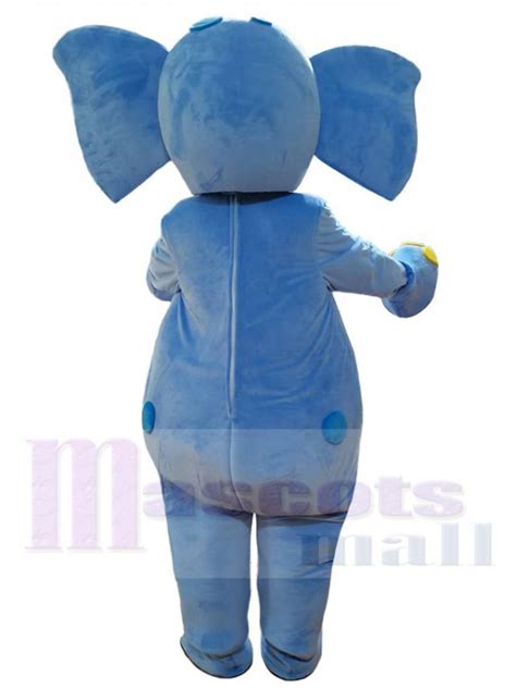 blauer elefant mit brille maskottchen kostüm tier