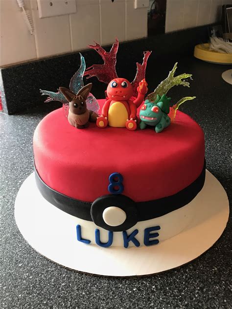 Pokémon Cake With Eevee Charmander And Bulbasaur Pokemon Cake Cake