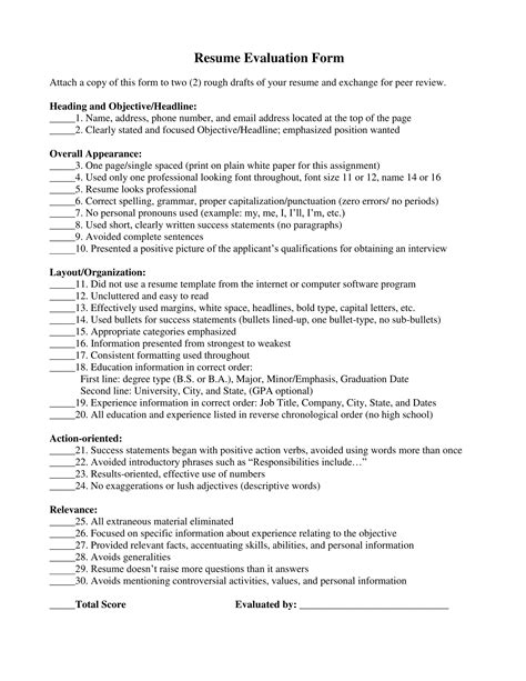 100+ free resume examples basic resume samples basic resume samples. FREE 14+ Resume Evaluation Forms in PDF | MS Word