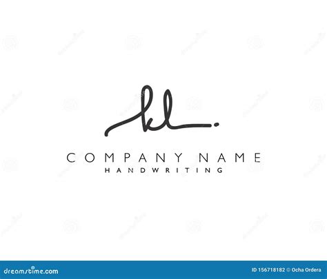 kl initial signature handwriting template initial letter signature template for logo identity