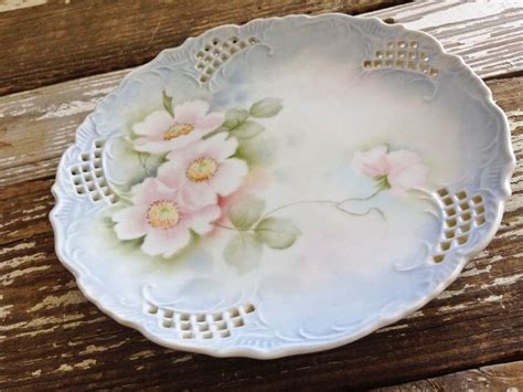 Vintage Porcelain Hand Painted Rose Decorative Plate By