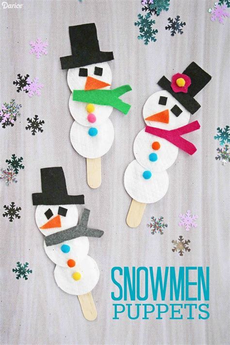 Snowman Puppet Easy Winter Craft For Kids Darice