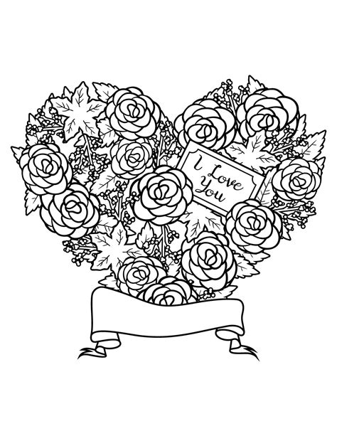 Coloriage amoureux en ligne gratuit à imprimer. Images love amour page de dessin à imprimer - Artherapie.ca
