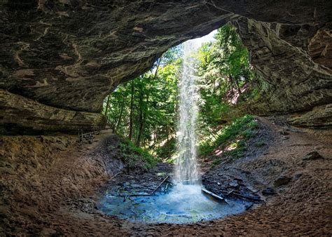 Blue Pool Cave Falls Water Falls