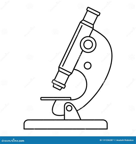 Icono Del Microscopio Del Experimento Estilo Del Esquema Ilustraci N