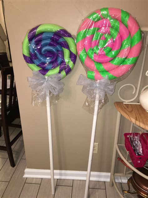 Diy Candy Land Life Size Lollipops Pool Noodles Ducktape Pvc Pipe