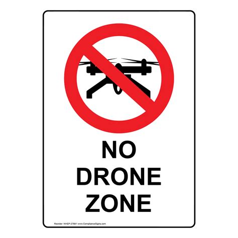 Portrait No Drone Zone Sign With Symbol Nhep 37681