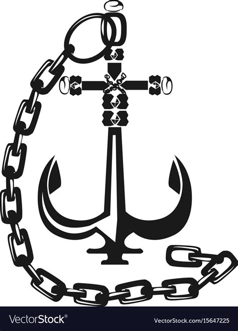 Anchor With Chain Royalty Free Vector Image Vectorstock