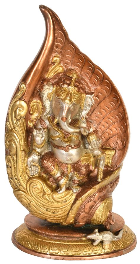Lord Ganesha In The Folds Of A Conch