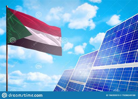 Sudan Alternative Energy Solar Energy Concept With Flag Industrial